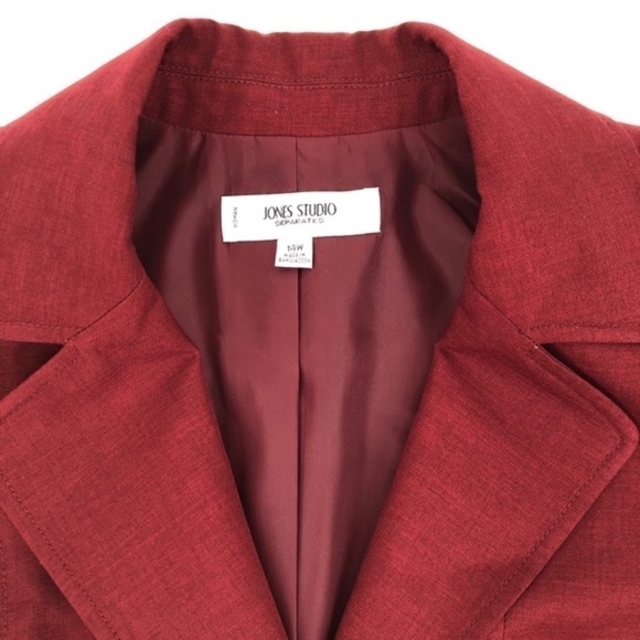 Jones Studio red Suit Blazer Jacket - Picture 5 of 9